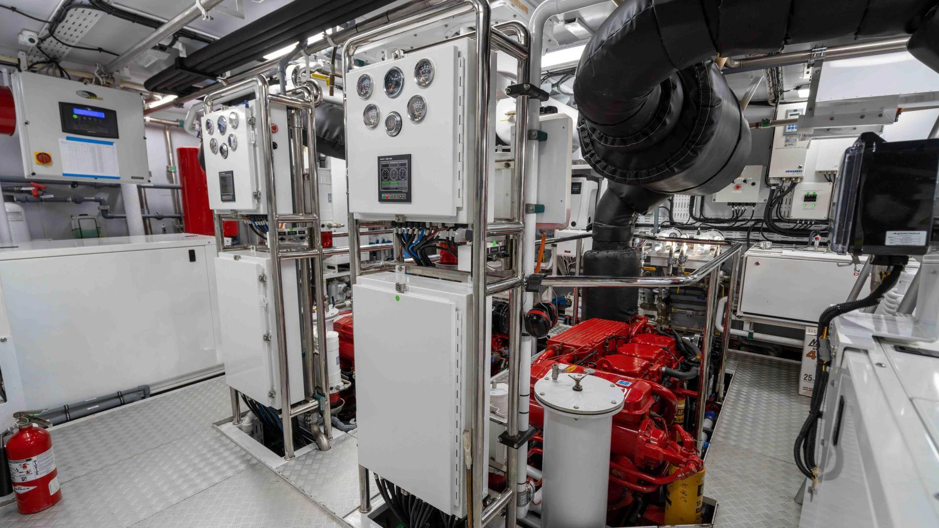 a room with machinery and equipment aboard NEREUS Yacht for Sale
