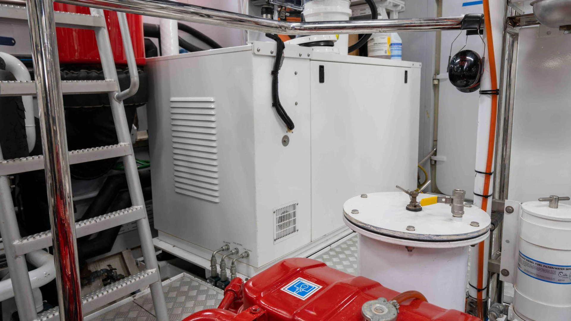 a machine in a room aboard NEREUS Yacht for Sale