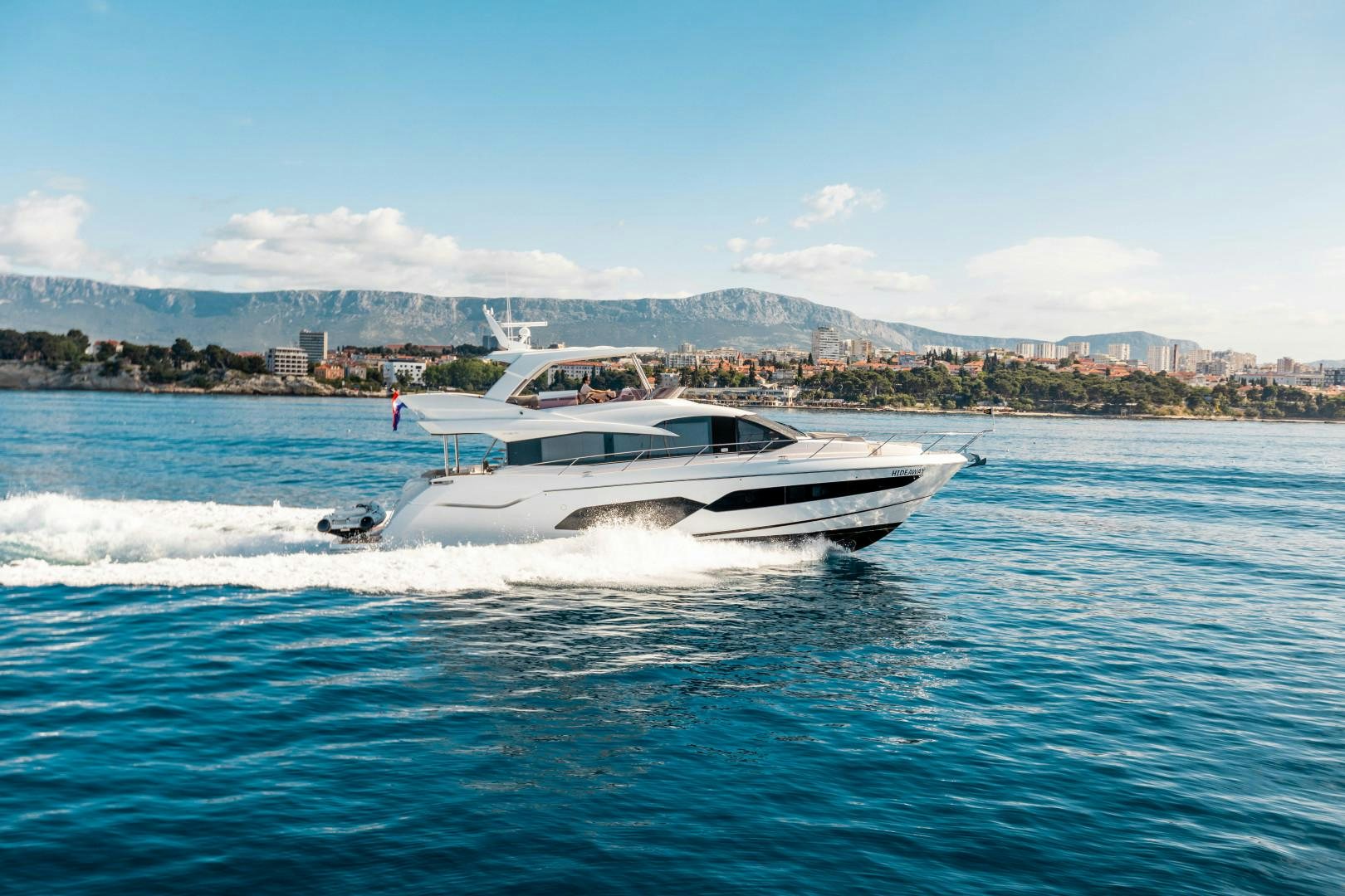 a boat on the water aboard HIDEAWAY Yacht for Sale