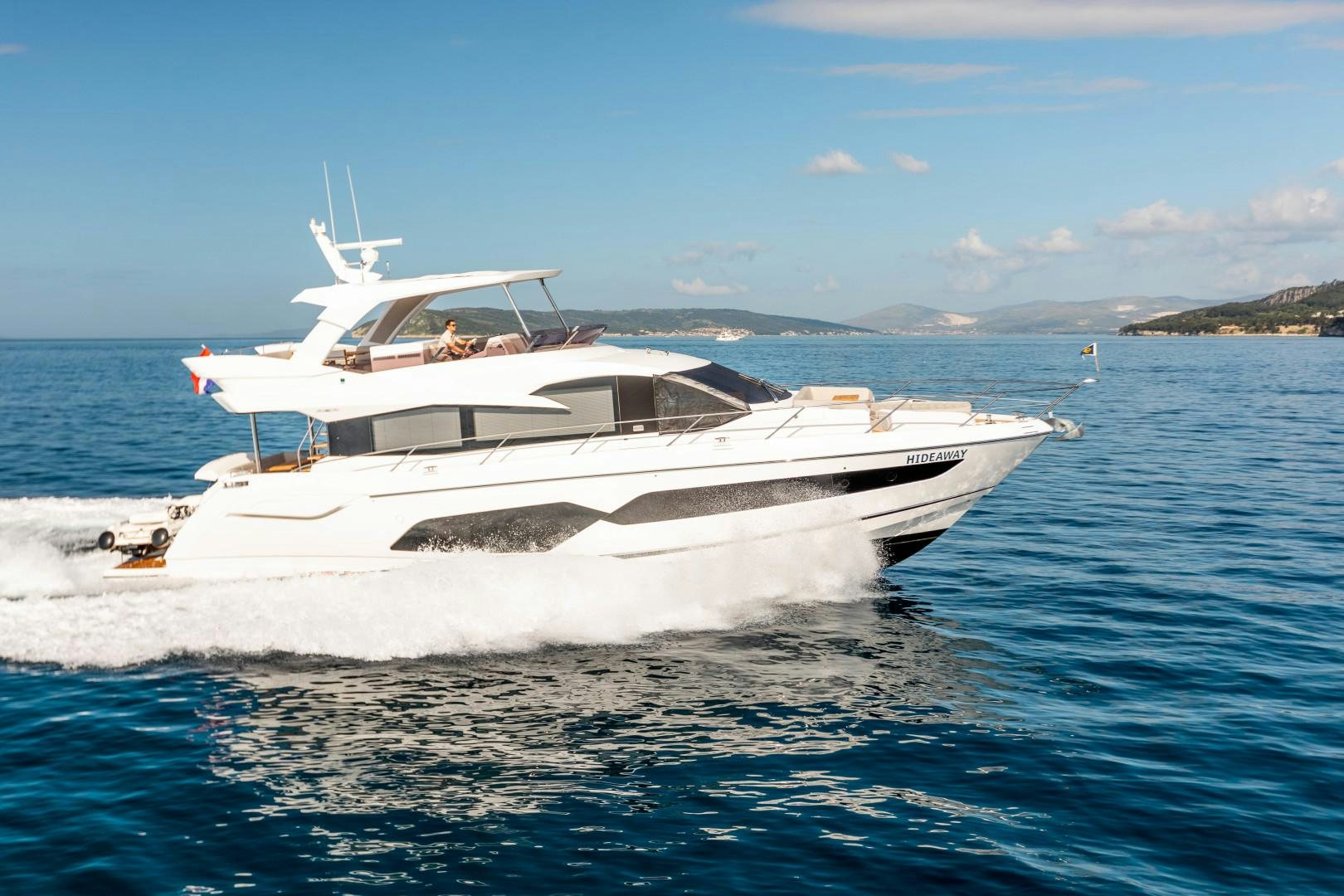 a boat on the water aboard HIDEAWAY Yacht for Sale