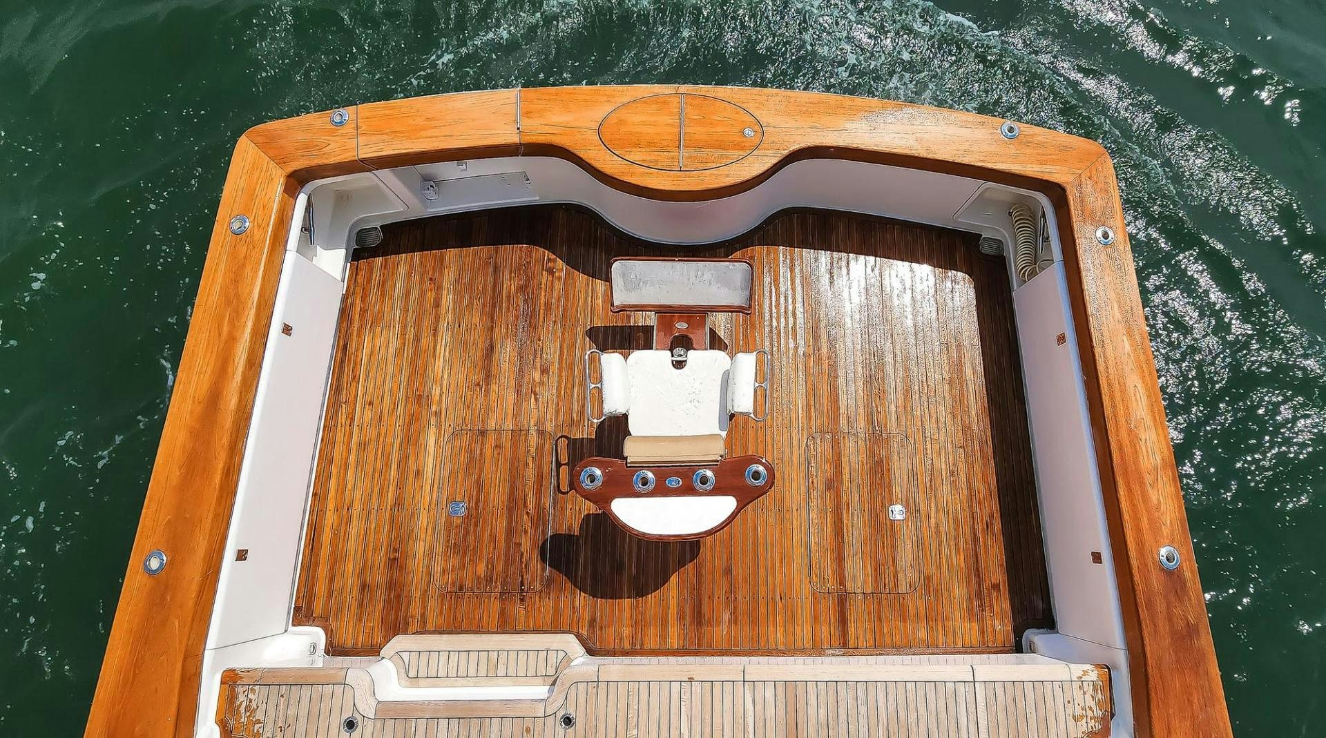a wooden box with a wooden door aboard My Time Yacht for Sale