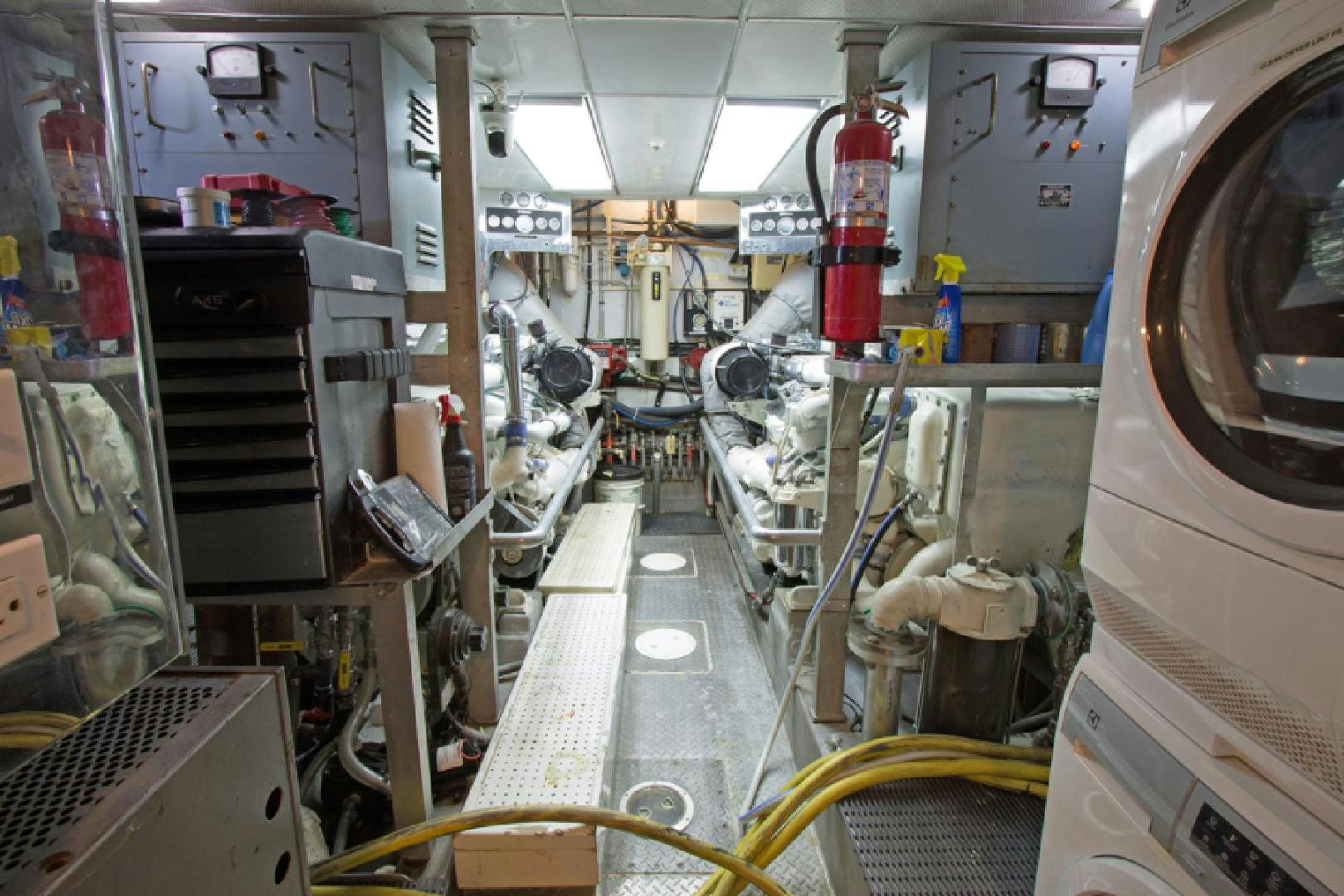 a room with machines and equipment aboard GOLDEN RULE Yacht for Sale