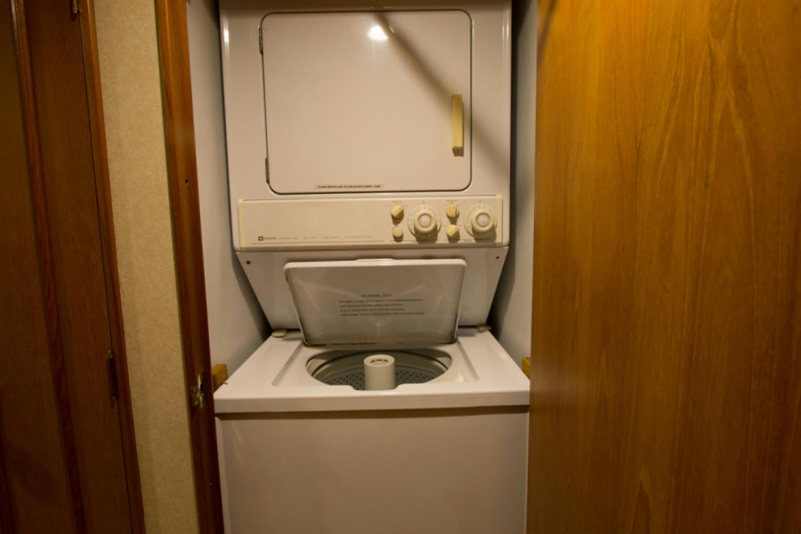 a white washing machine aboard GOLDEN RULE Yacht for Sale