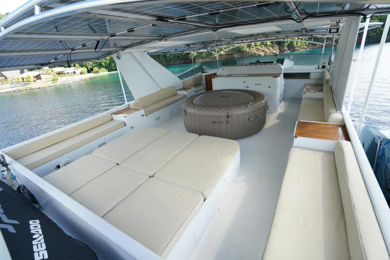 a large round container on a boat aboard GOLDEN RULE Yacht for Sale