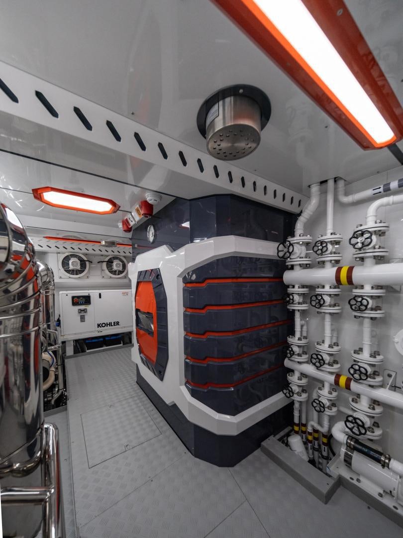 a large machine in a room aboard EDGE   NB 201 Yacht for Sale