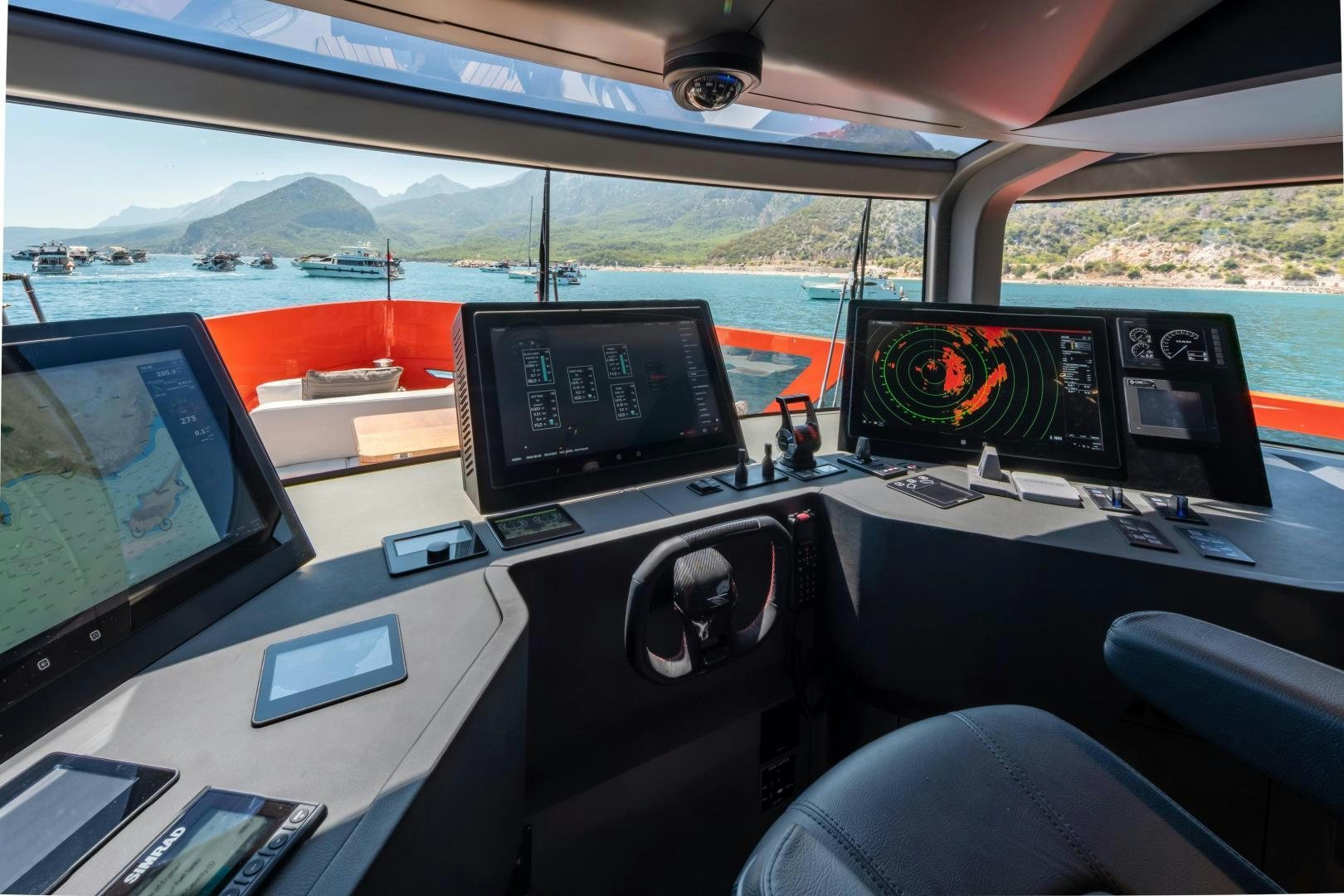 inside of a car with computers aboard EDGE   NB 201 Yacht for Sale