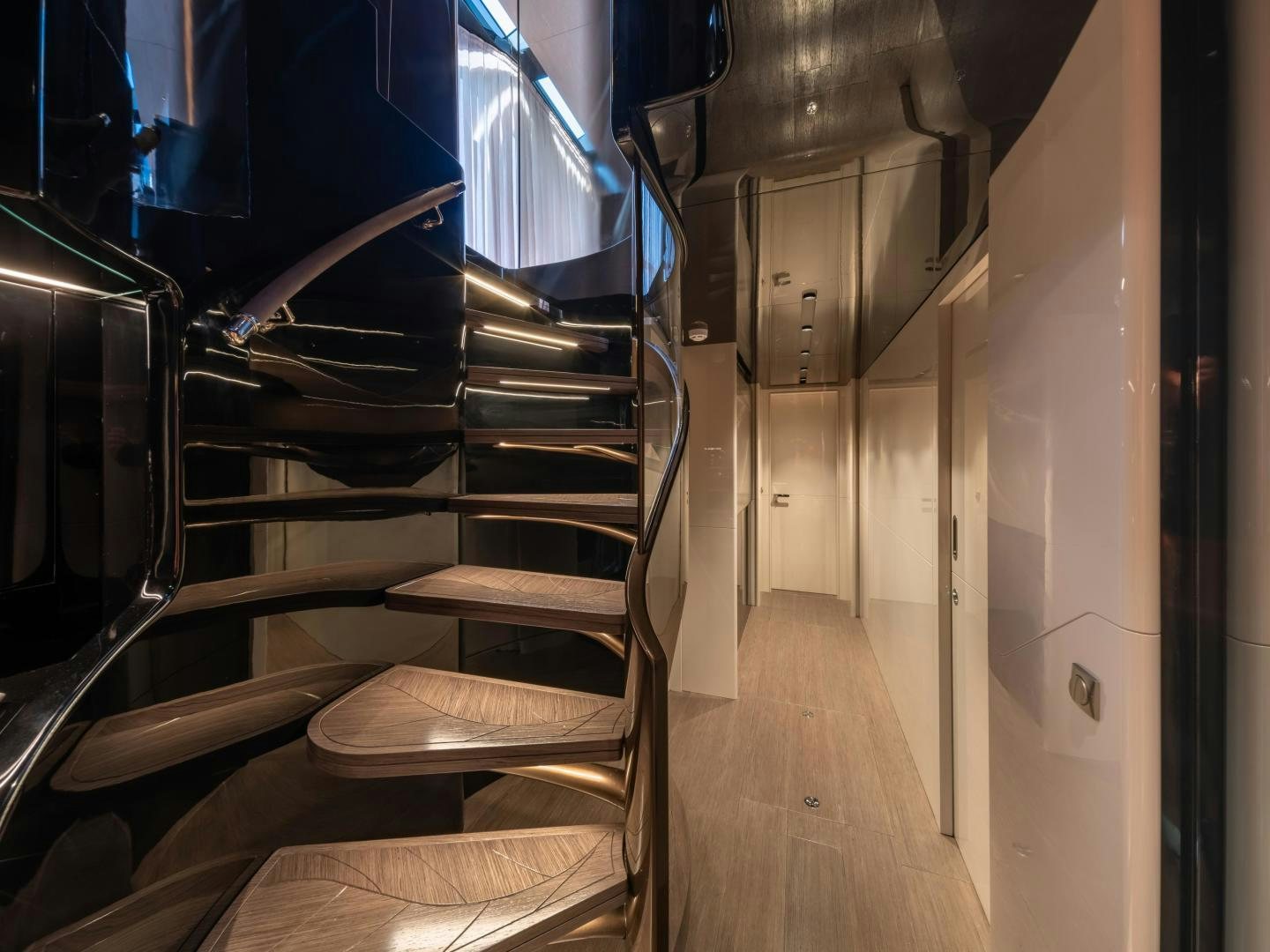 a row of seats in a train aboard EDGE   NB 201 Yacht for Sale