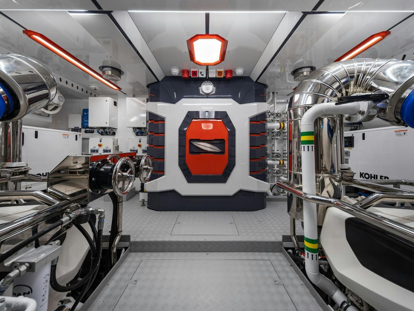 a large machine in a room aboard EDGE   NB 201 Yacht for Sale