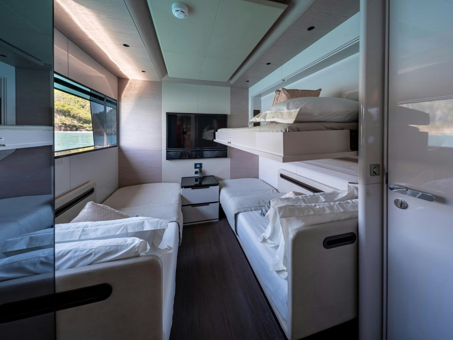 a room with bunk beds aboard EDGE   NB 201 Yacht for Sale