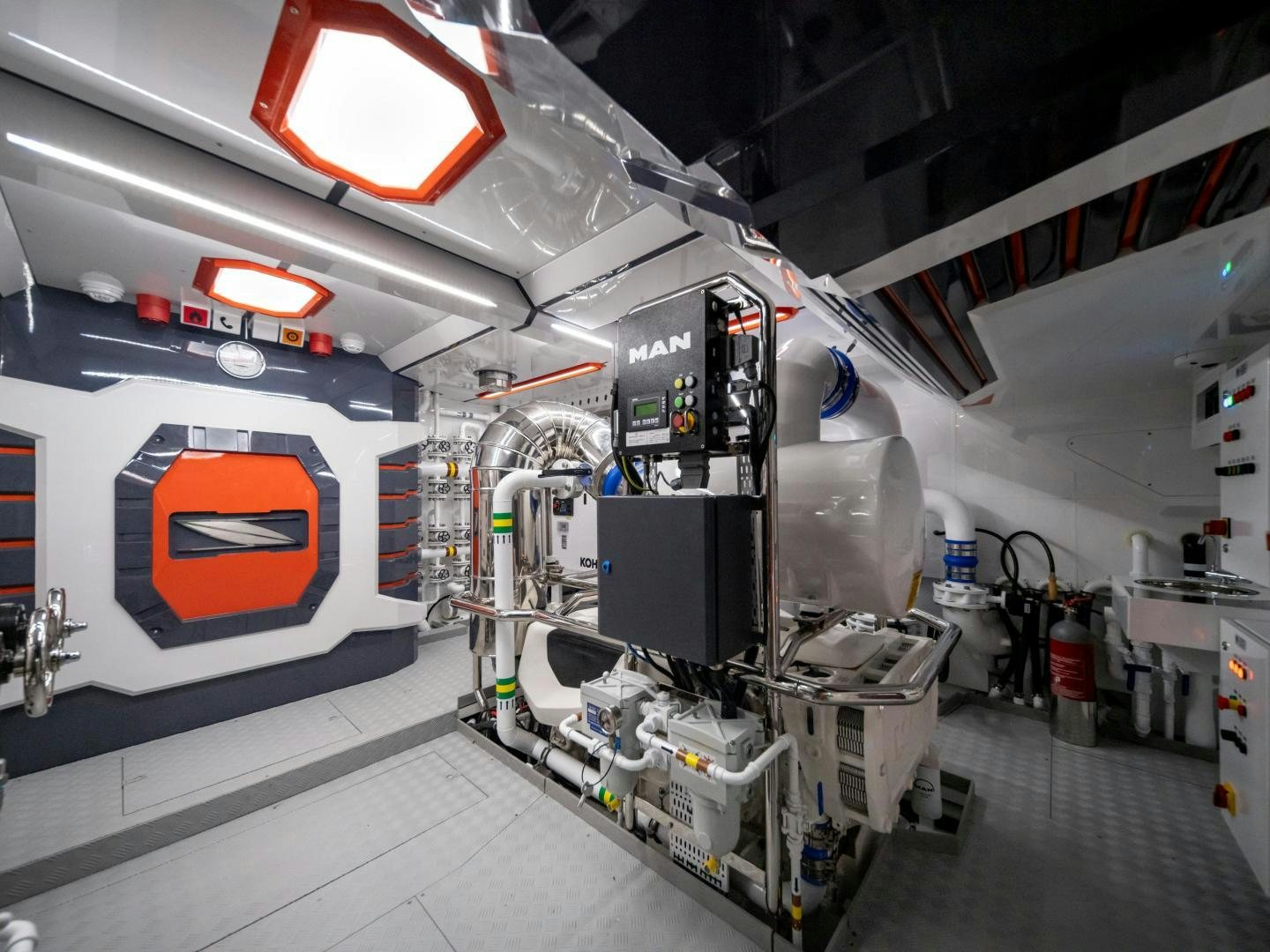 a large machine inside a room aboard EDGE   NB 201 Yacht for Sale