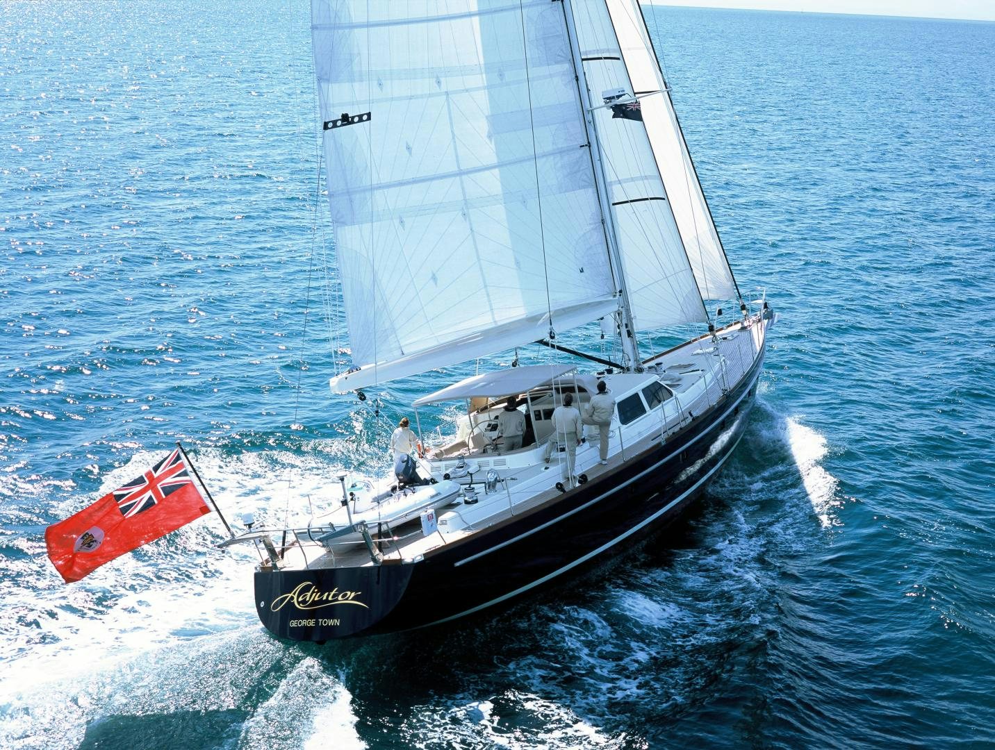 a boat in the water aboard ADJUTOR Yacht for Sale