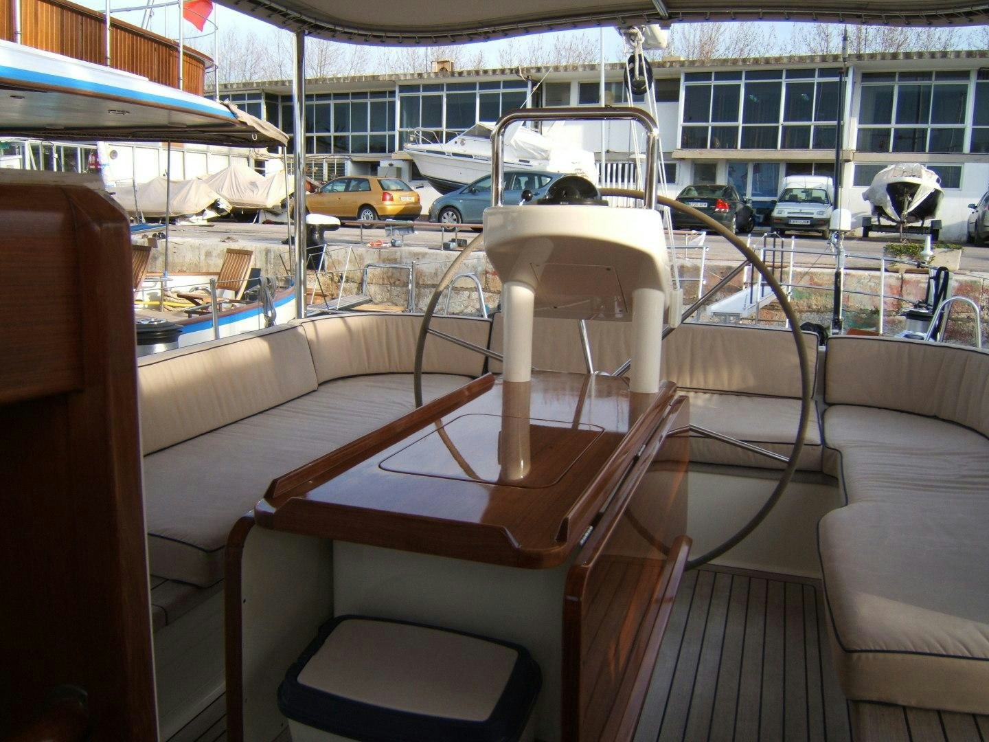 a boat on a deck aboard ADJUTOR Yacht for Sale