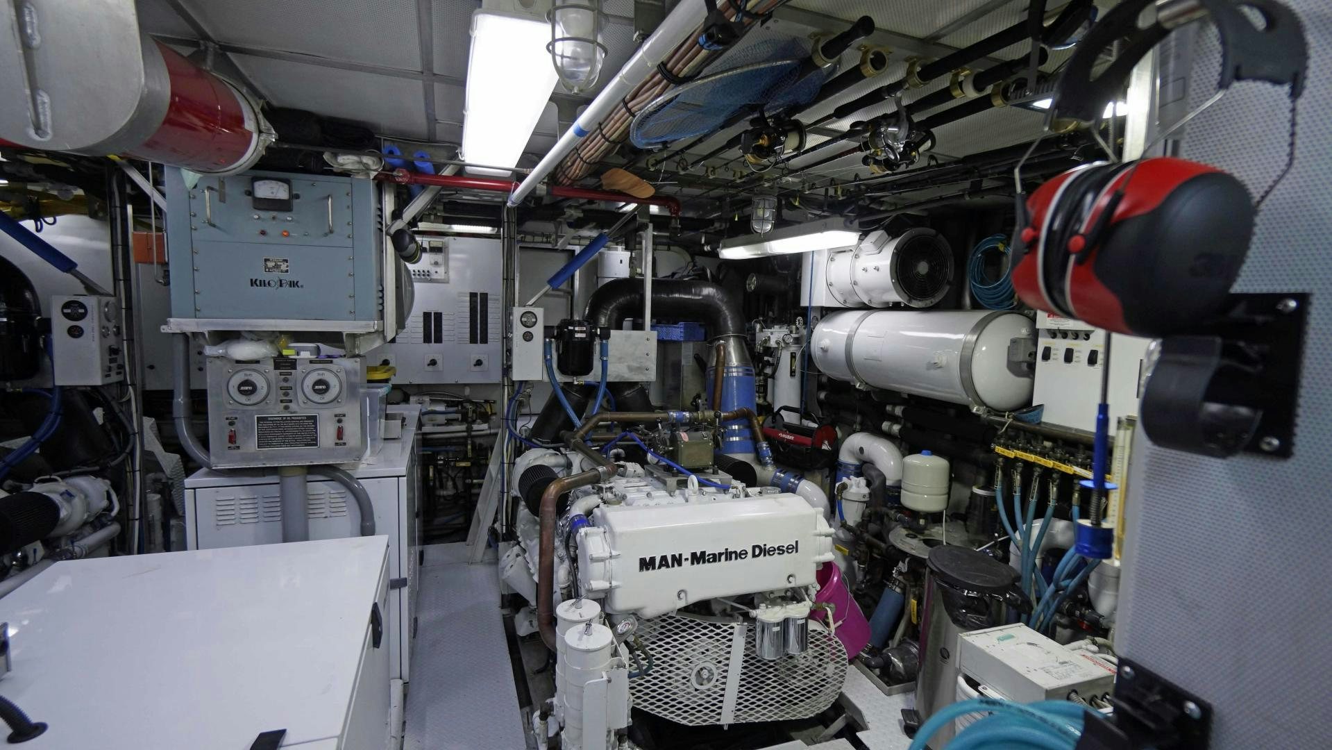 a close-up of a machine aboard LAID BACK Yacht for Sale