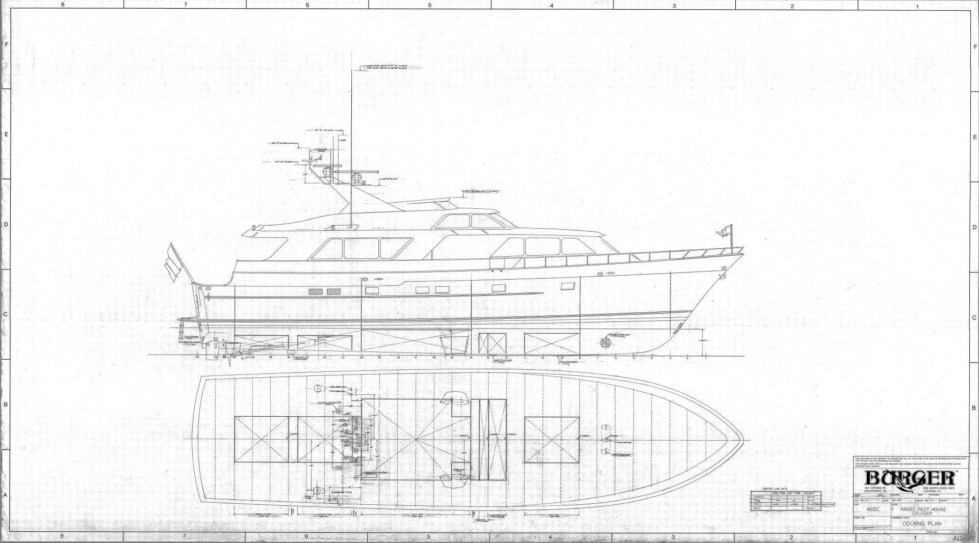 diagram, engineering drawing aboard LAID BACK Yacht for Sale