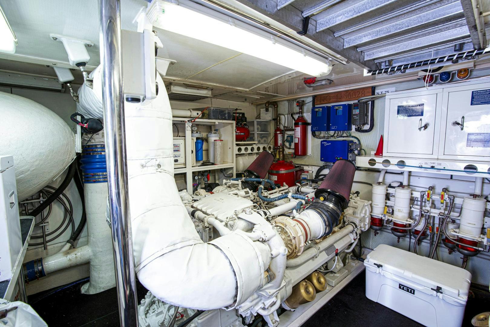 a room with equipment and tools aboard new horizon Yacht for Sale