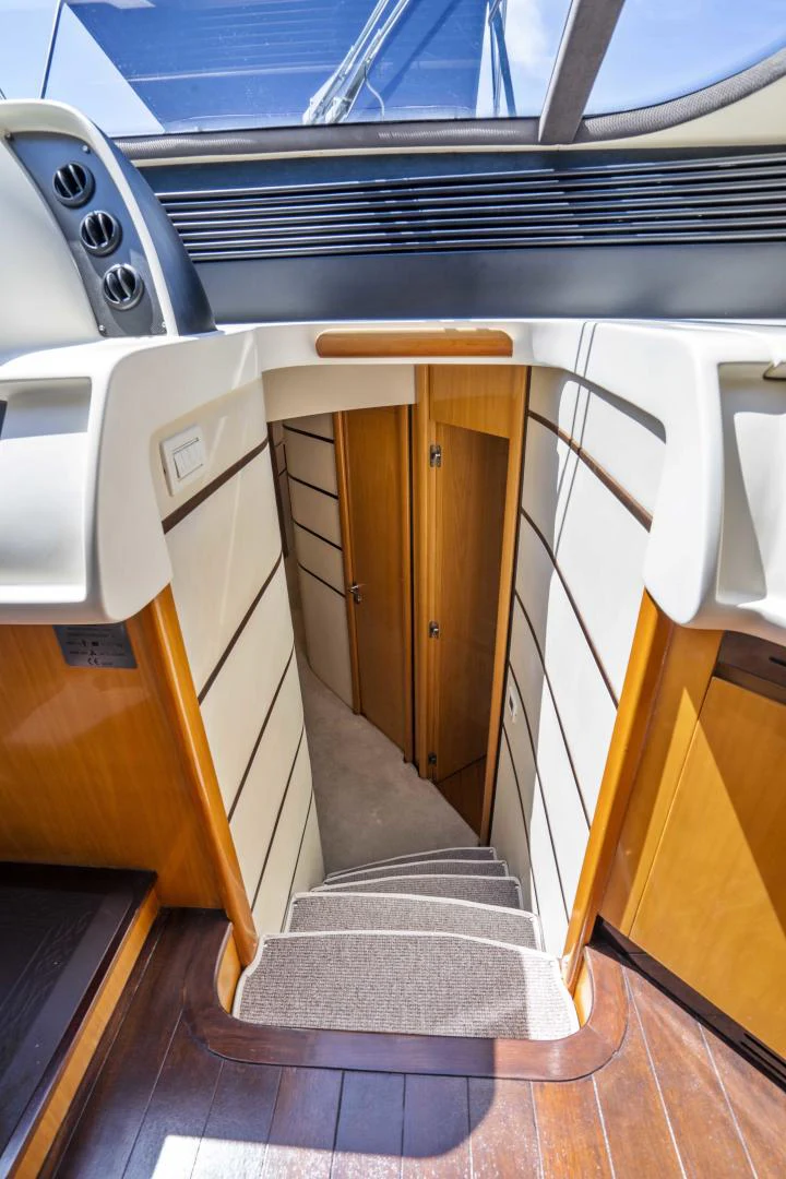 a staircase in a room aboard DENISE Yacht for Sale