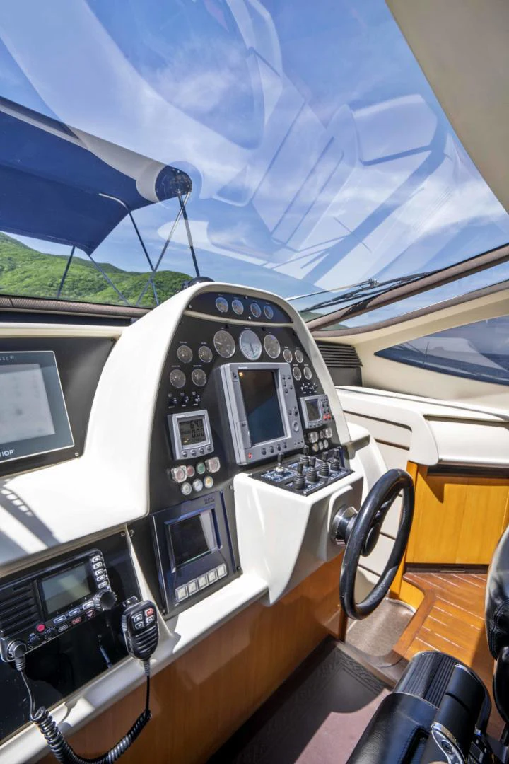a car stereo on a table aboard DENISE Yacht for Sale