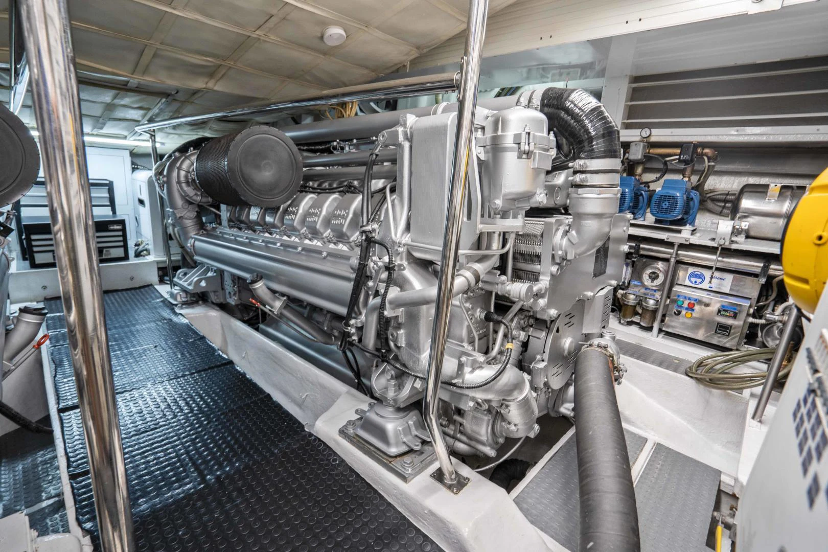 a large machine in a factory aboard DENISE Yacht for Sale