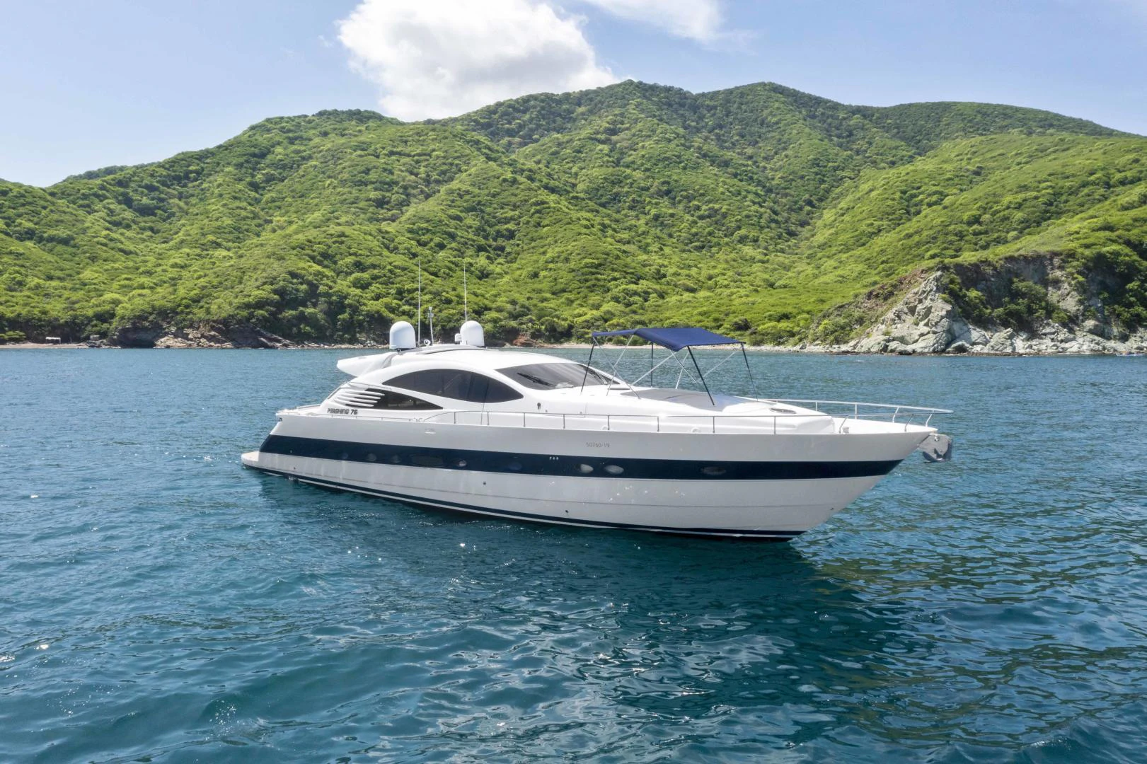a white boat in the water aboard DENISE Yacht for Sale