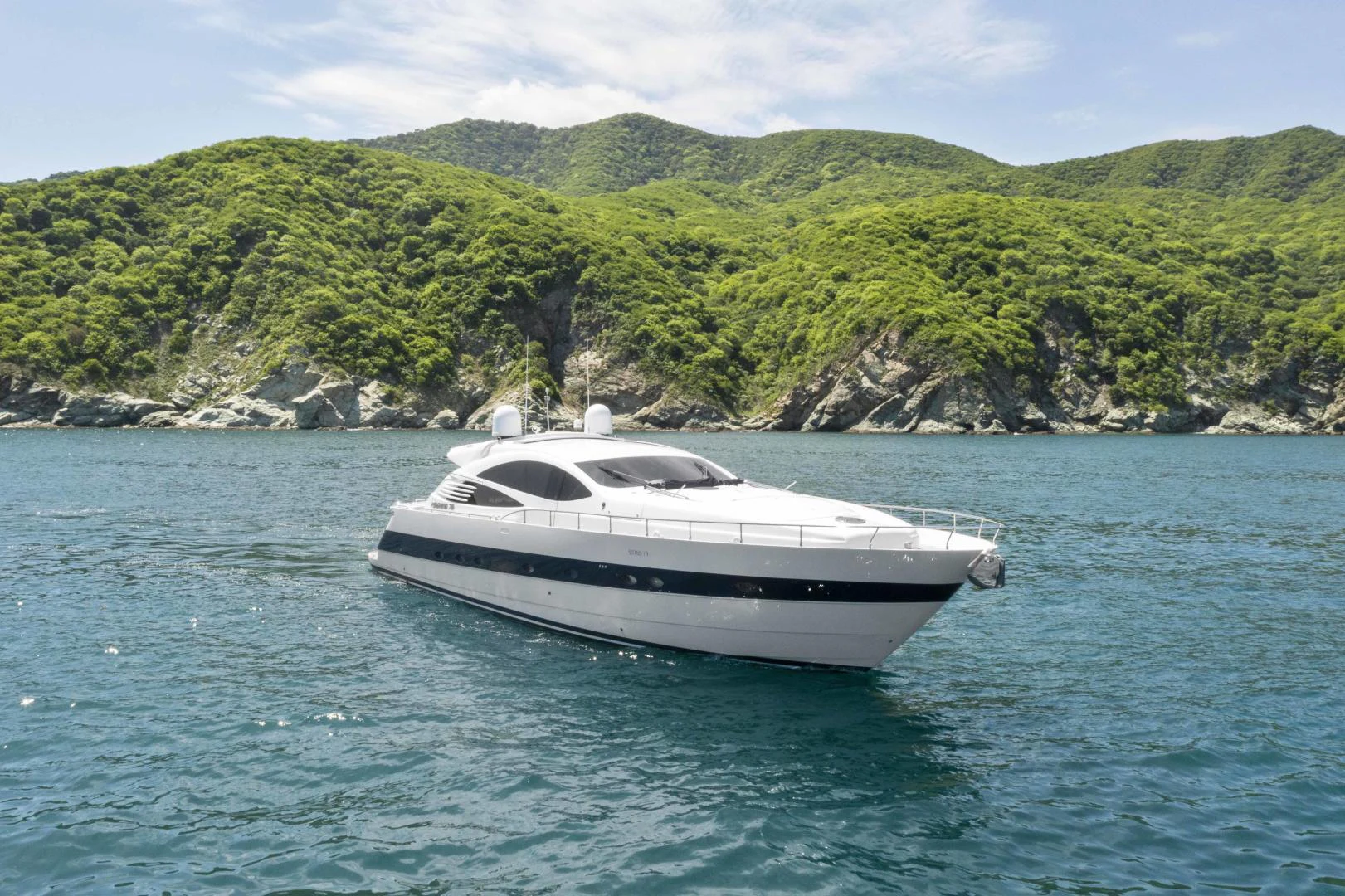 a white boat in the water aboard DENISE Yacht for Sale