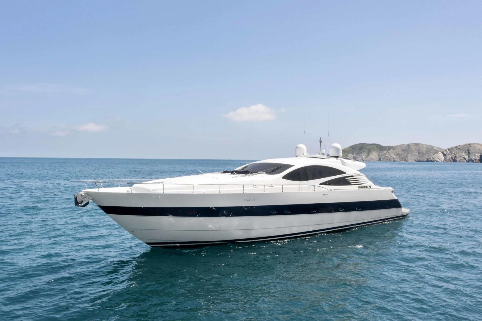 a white yacht in the water aboard DENISE Yacht for Sale
