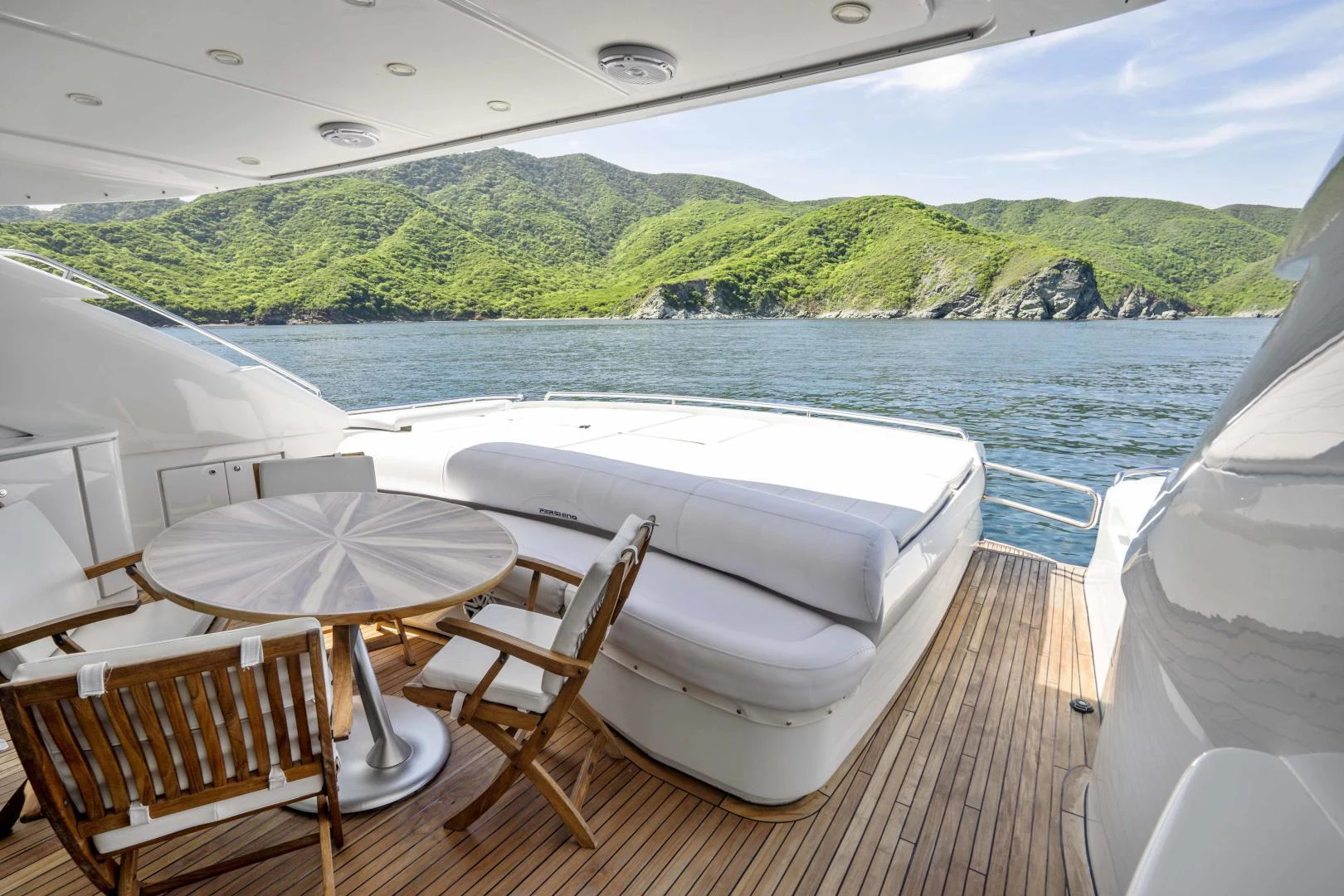 a boat on a deck aboard DENISE Yacht for Sale