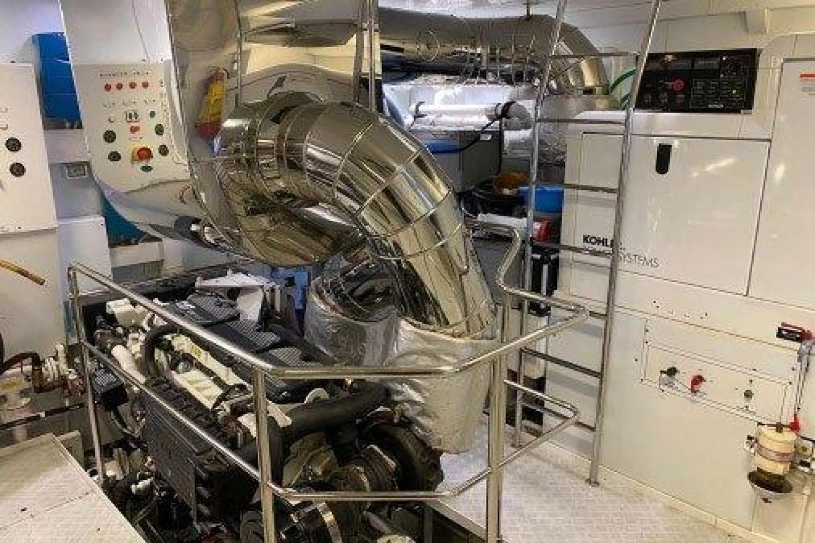 a large machine with many wires aboard YES Yacht for Sale