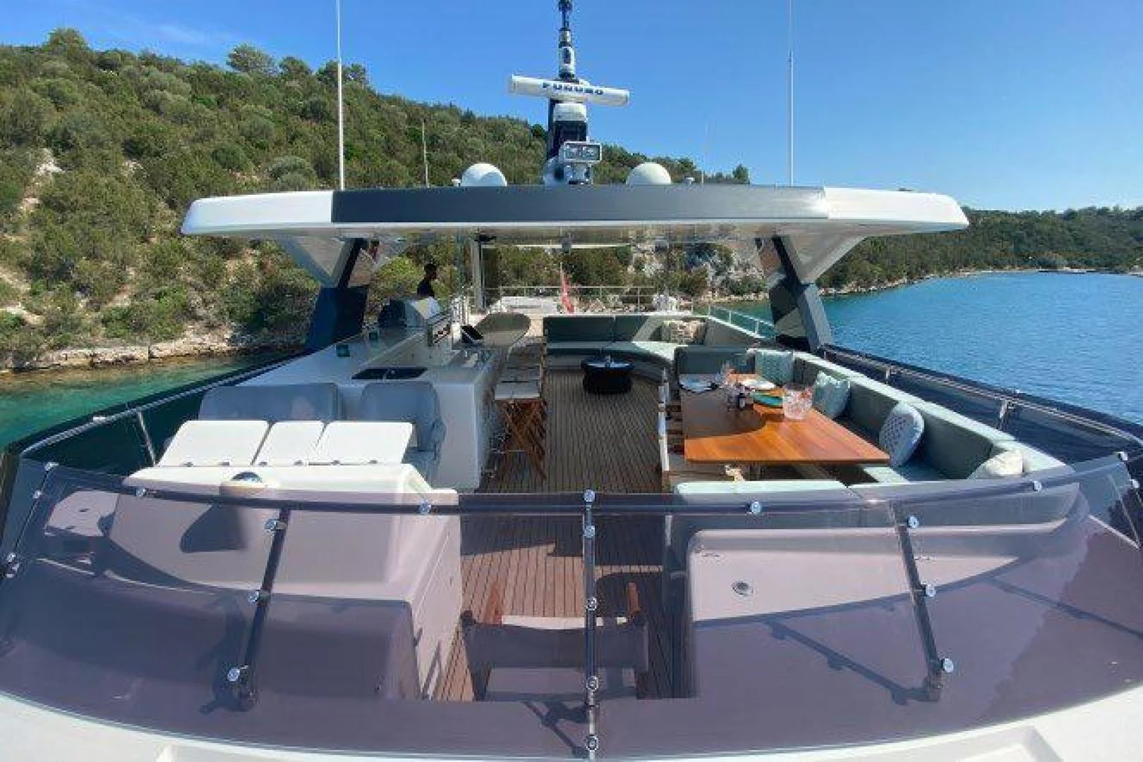 a boat on the water aboard YES Yacht for Sale