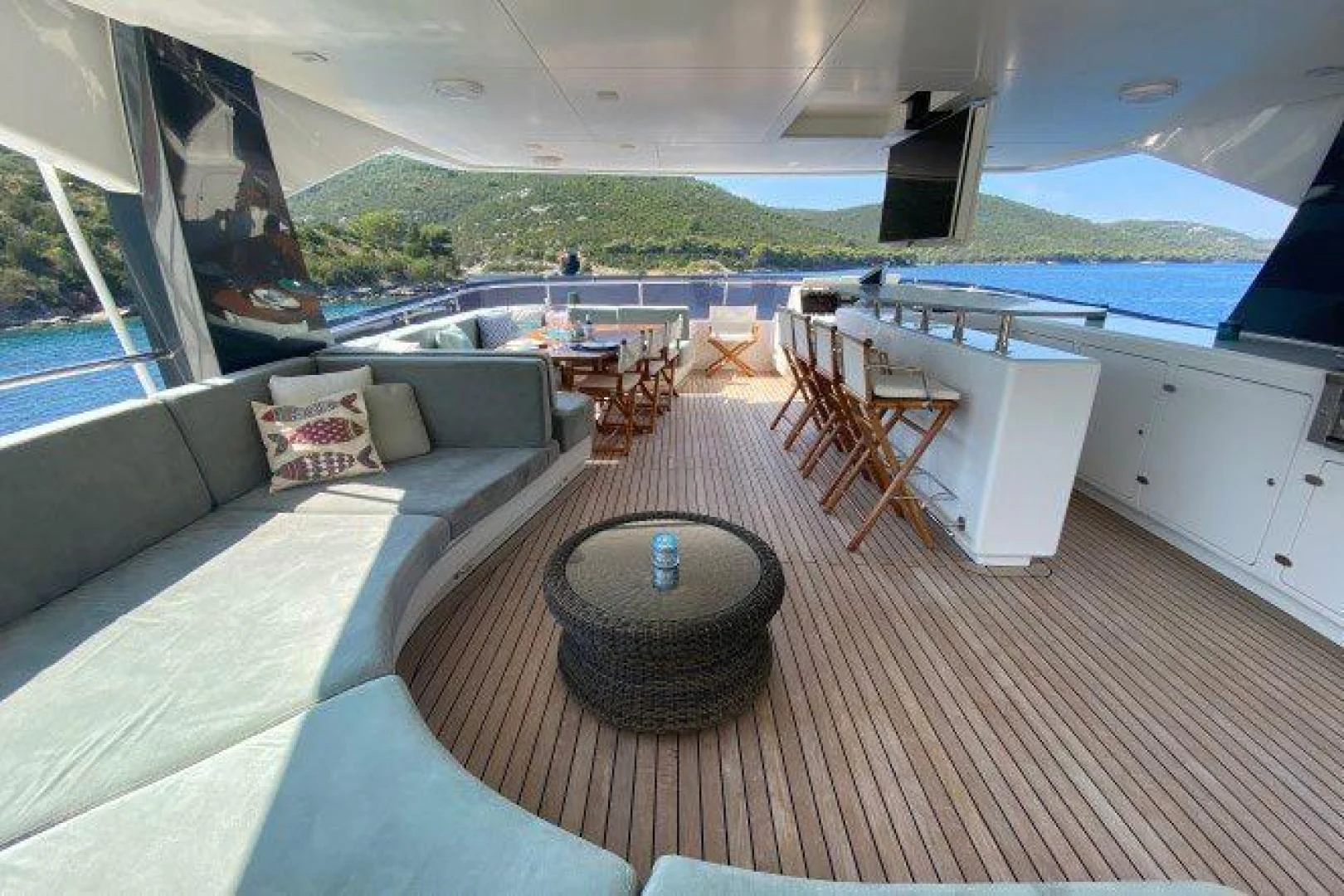 a boat on the water aboard YES Yacht for Sale