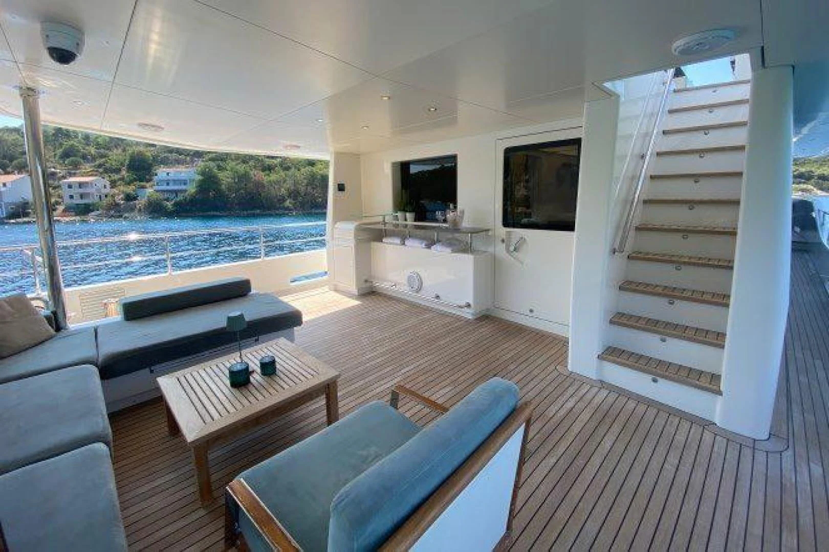 a boat on the water aboard YES Yacht for Sale