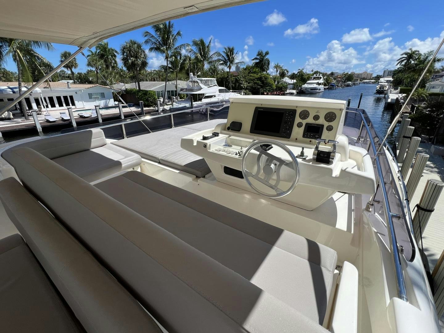 a boat on the water aboard FERRETTI  Yacht for Sale