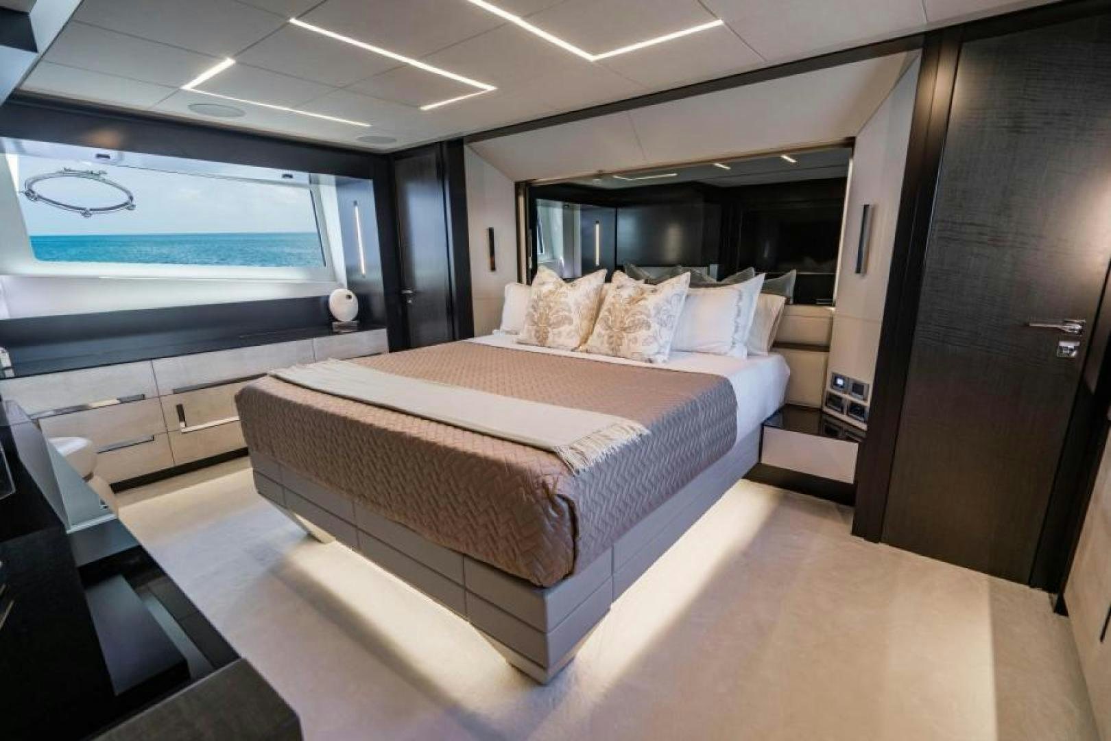 a bed in a room aboard MARCHELLY Yacht for Sale