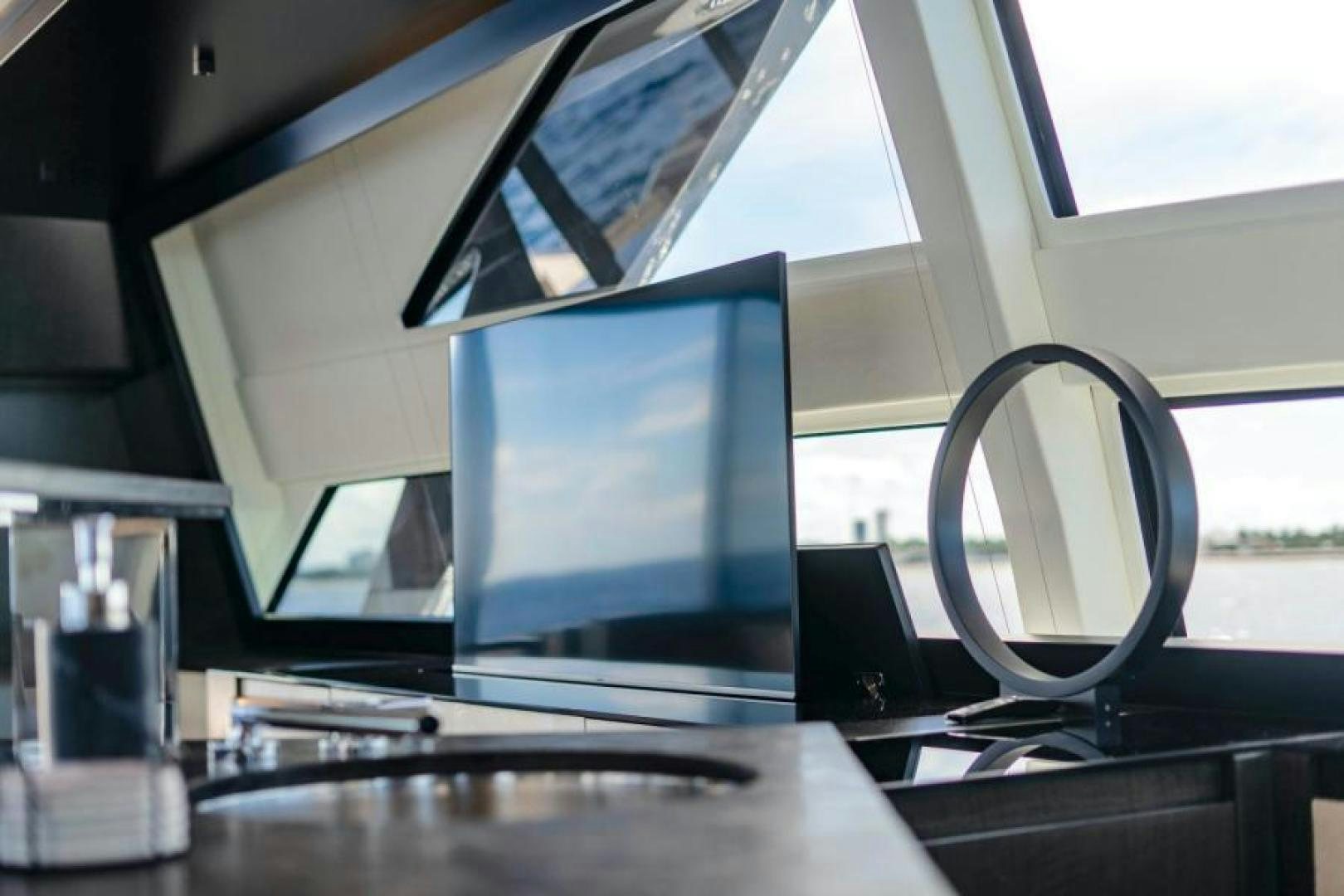 a computer on a desk aboard MARCHELLY Yacht for Sale