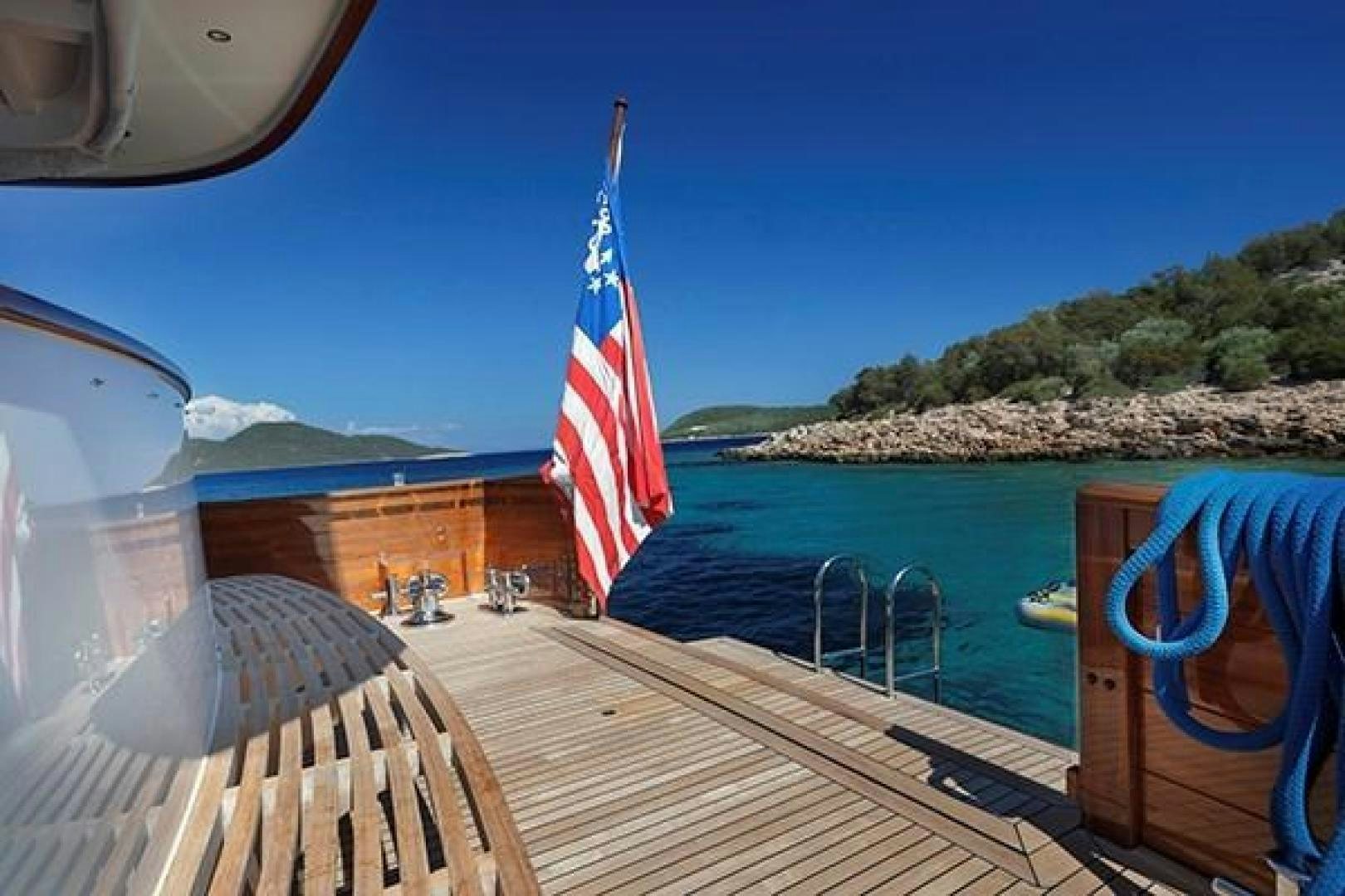 a flag on a boat aboard DARWIN Yacht for Sale