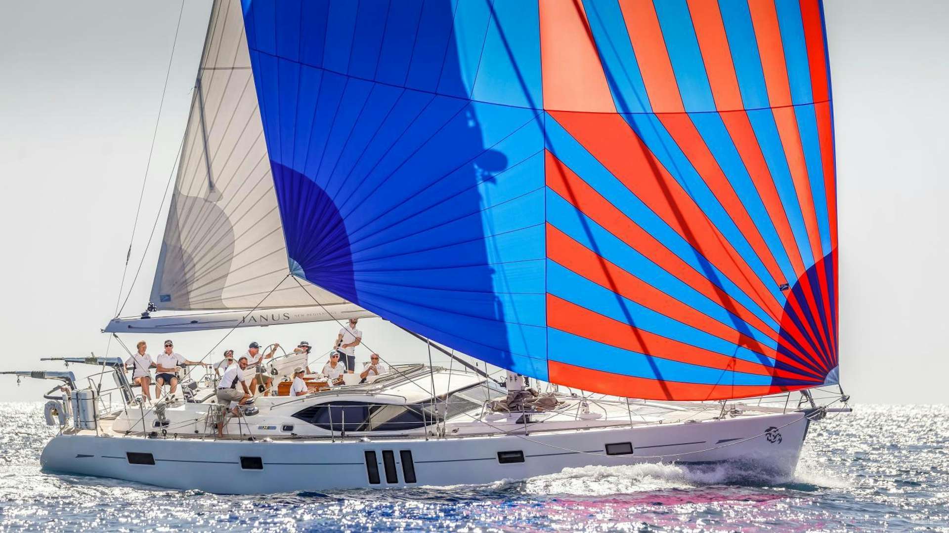 a sailboat on the water aboard Janus  Yacht for Sale