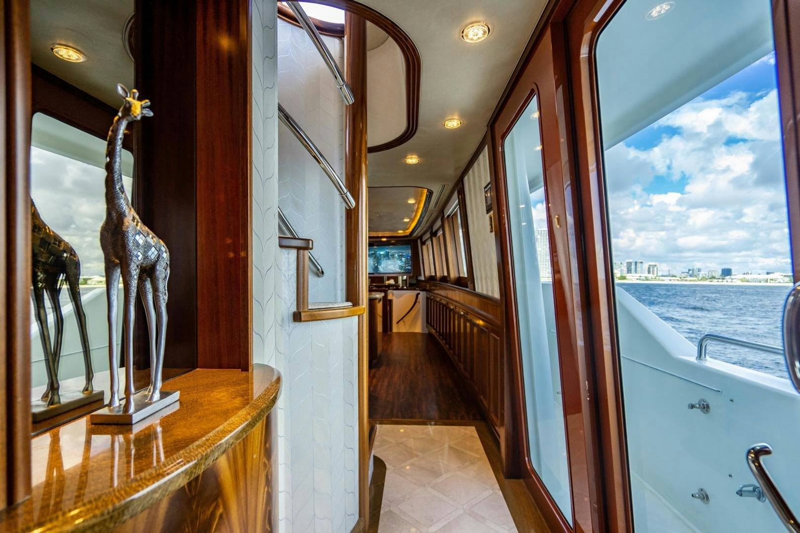 a statue in a room aboard WILD KINGDOM Yacht for Sale