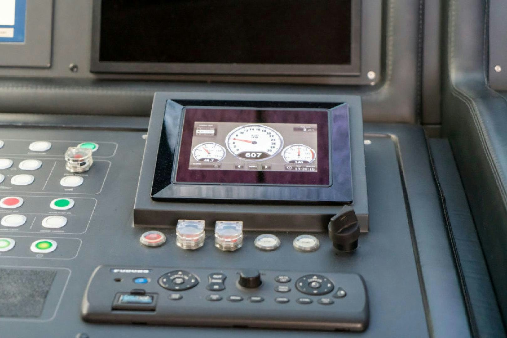 a close-up of a radio aboard ADAR Yacht for Sale