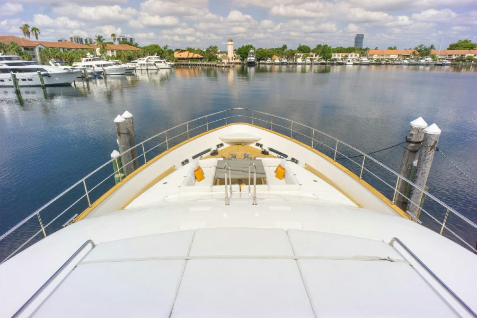 a large white bridge over a body of water aboard ADAR Yacht for Sale