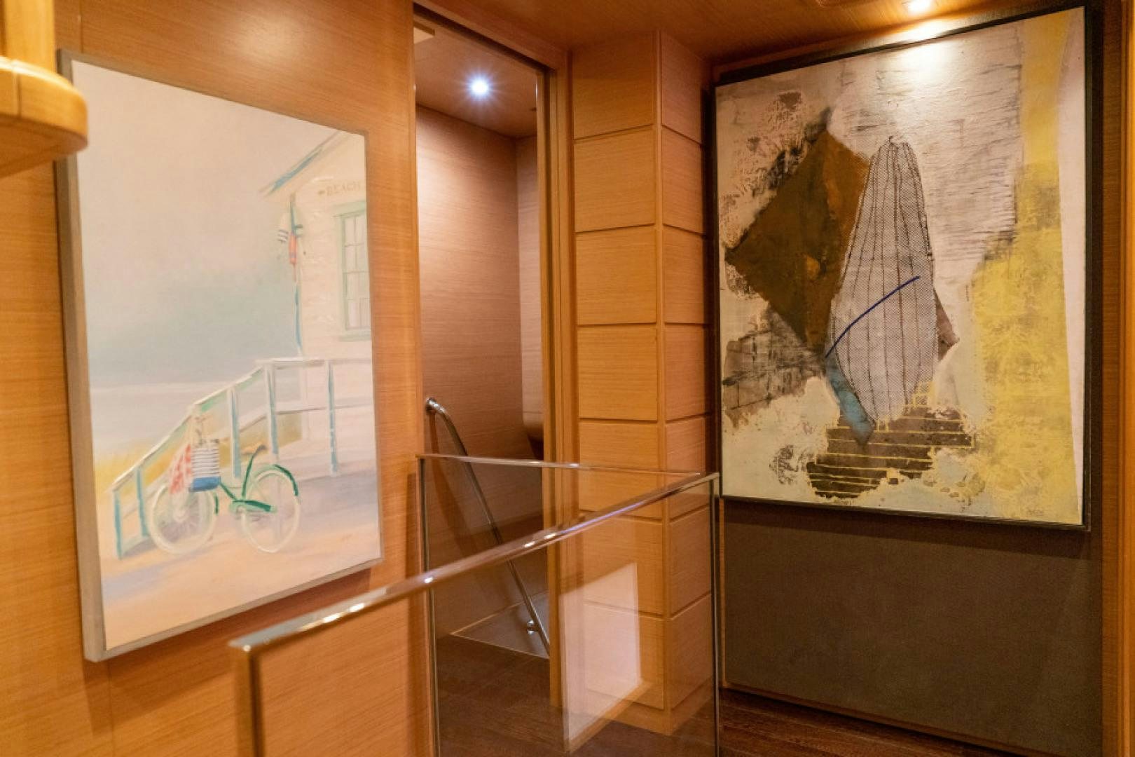 a framed painting on a wall aboard ADAR Yacht for Sale