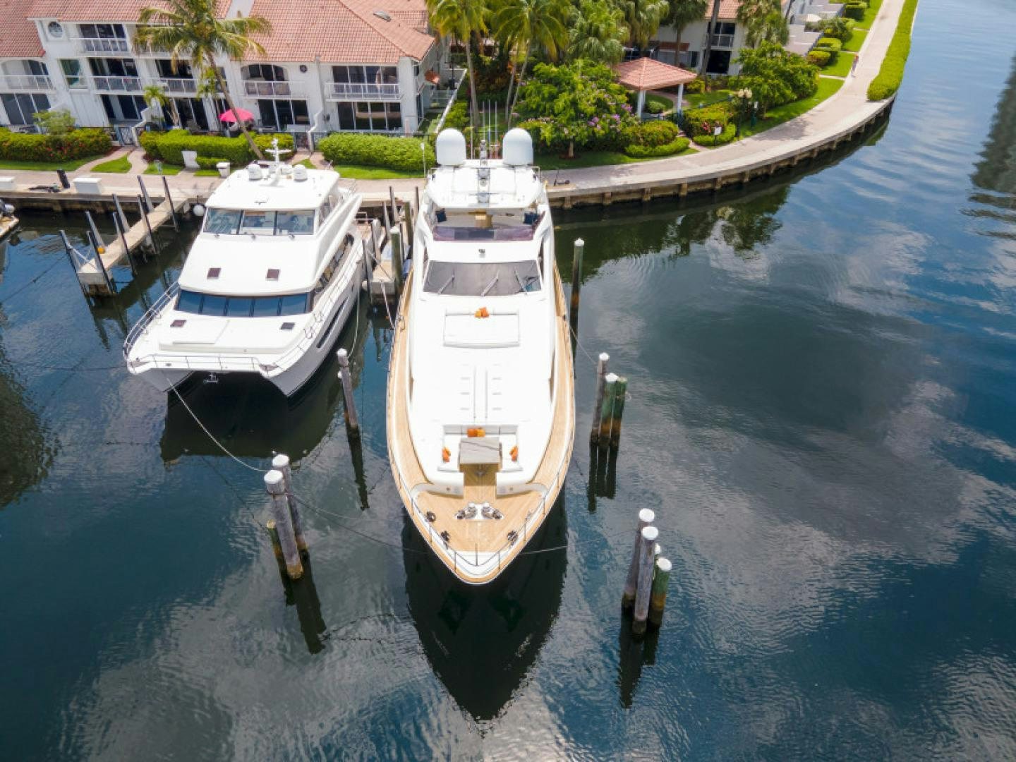 boats in a harbor aboard ADAR Yacht for Sale