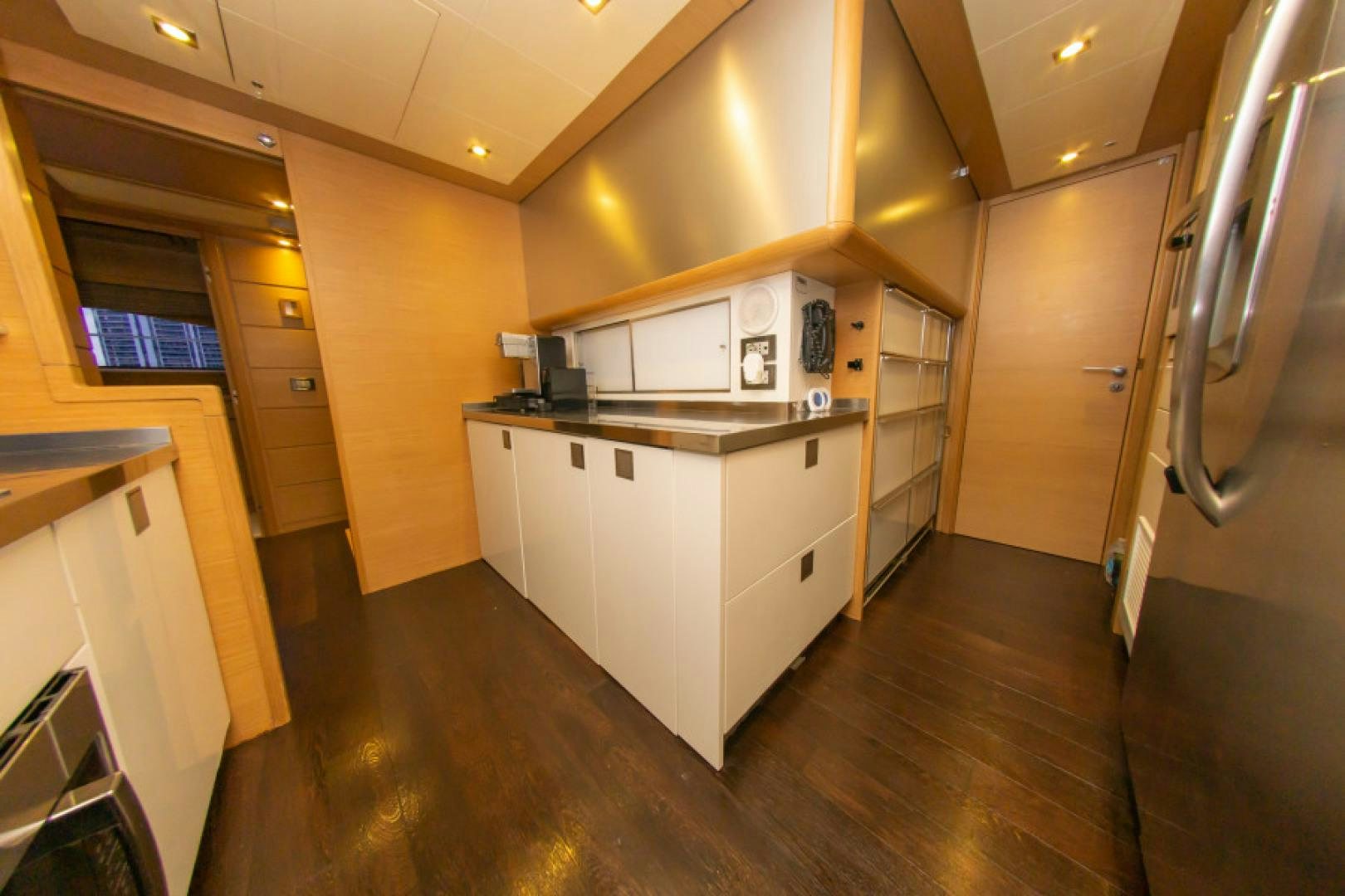 a kitchen with a large oven aboard ADAR Yacht for Sale