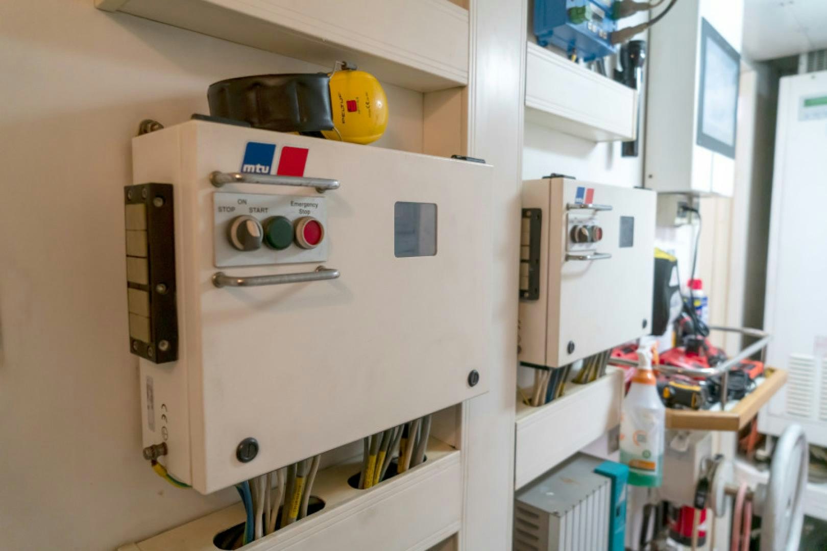 a machine in a room aboard ADAR Yacht for Sale