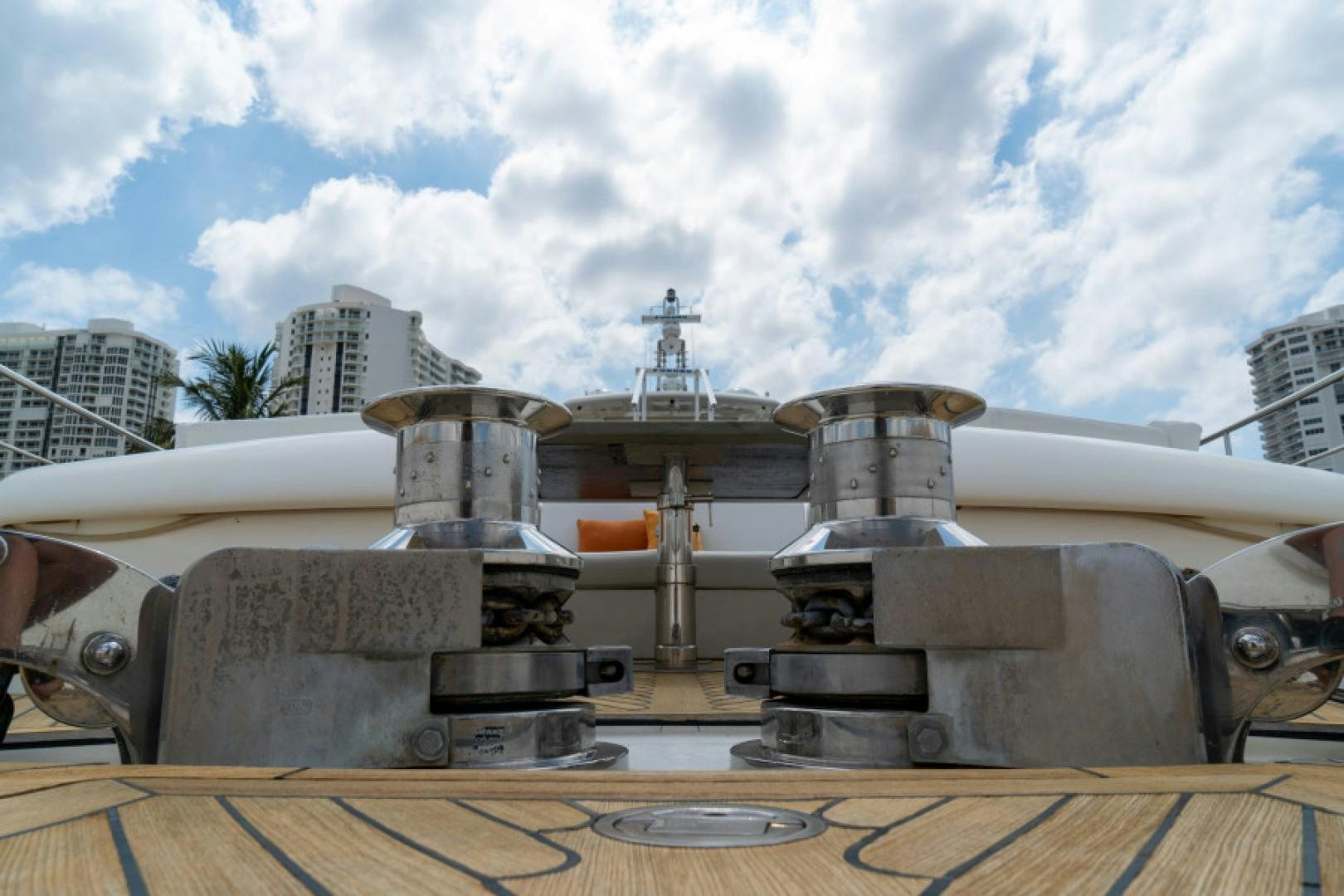 a large military tank aboard ADAR Yacht for Sale