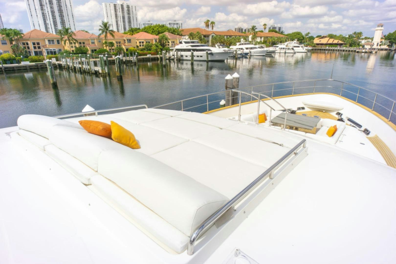 a boat in a harbor aboard ADAR Yacht for Sale