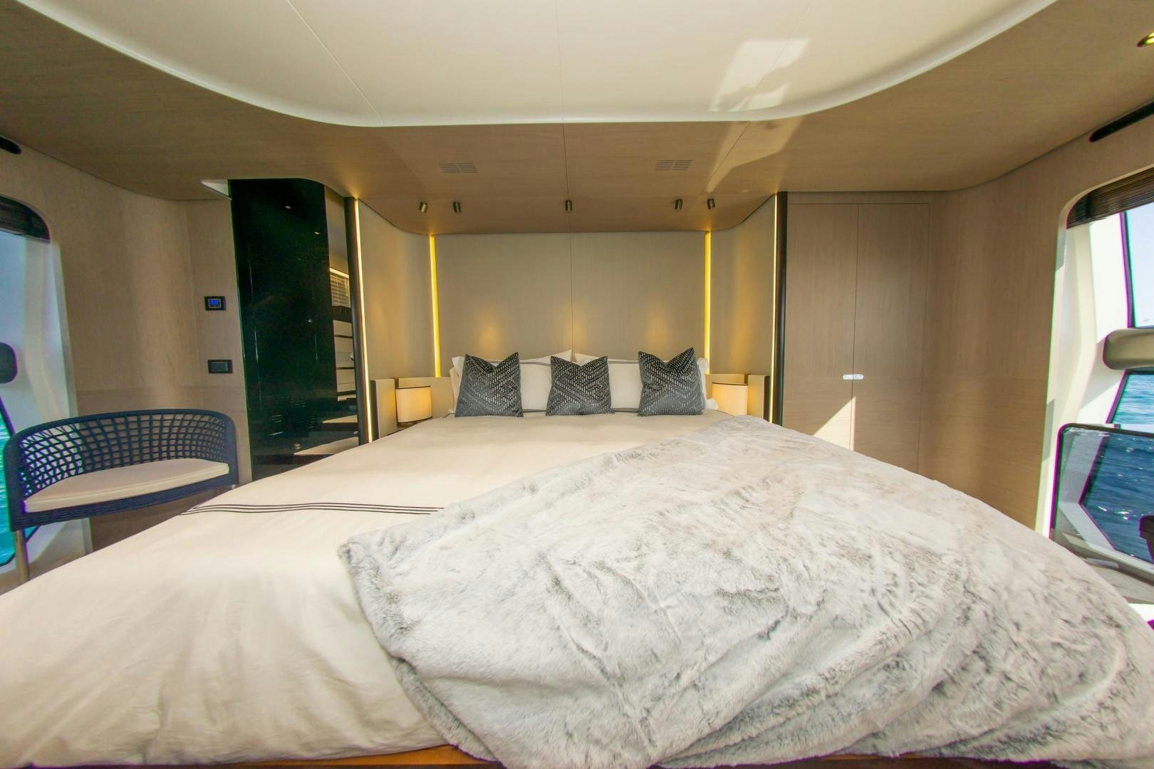 a couple of beds in a hotel room aboard RINA Yacht for Sale