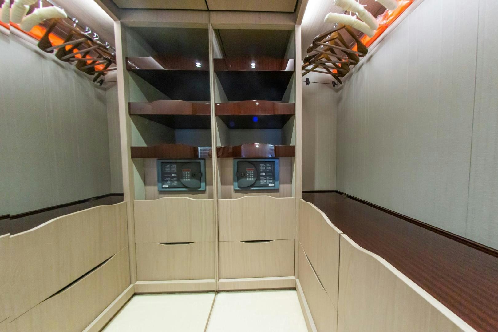 a shelf with a few shelves aboard RINA Yacht for Sale