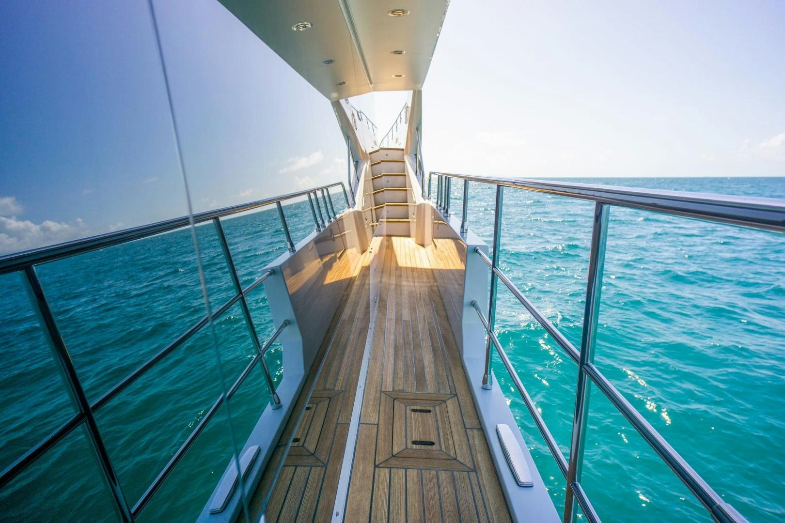 a wooden walkway on a boat aboard RINA Yacht for Sale