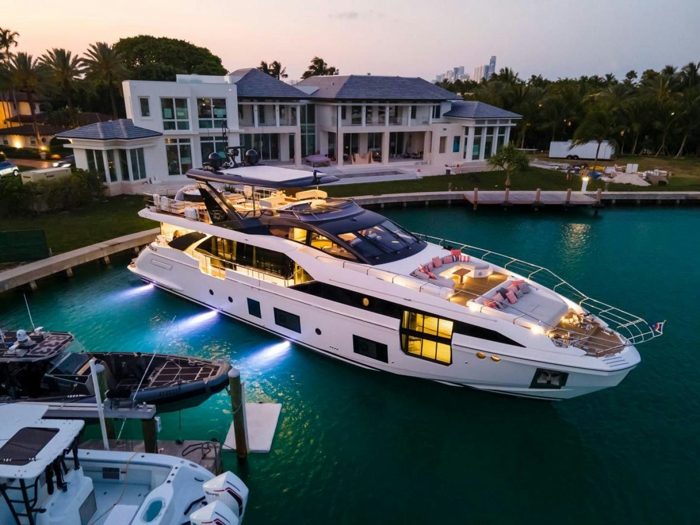 a boat docked at a pier aboard RINA Yacht for Sale