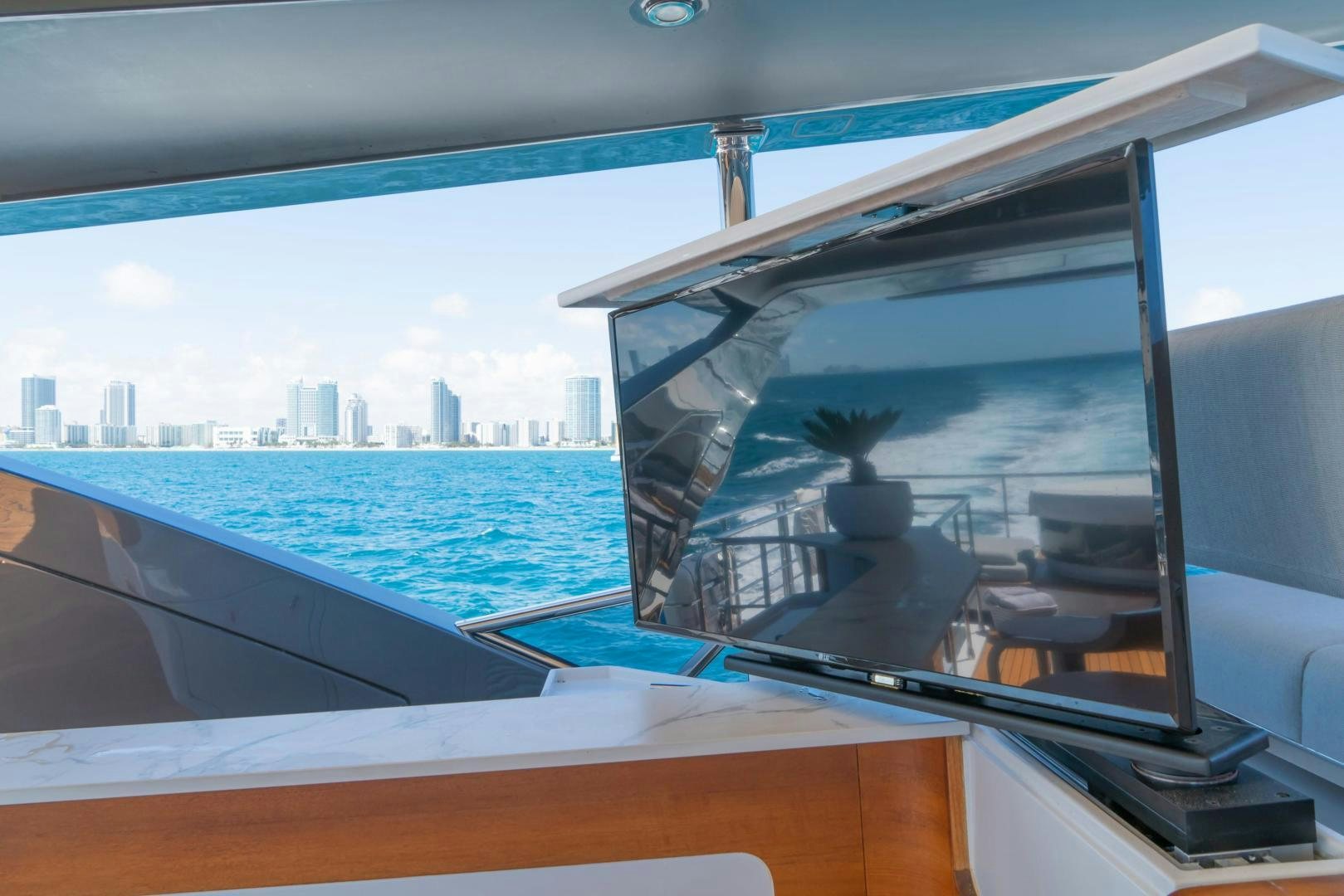 a view of the city from a boat aboard RINA Yacht for Sale