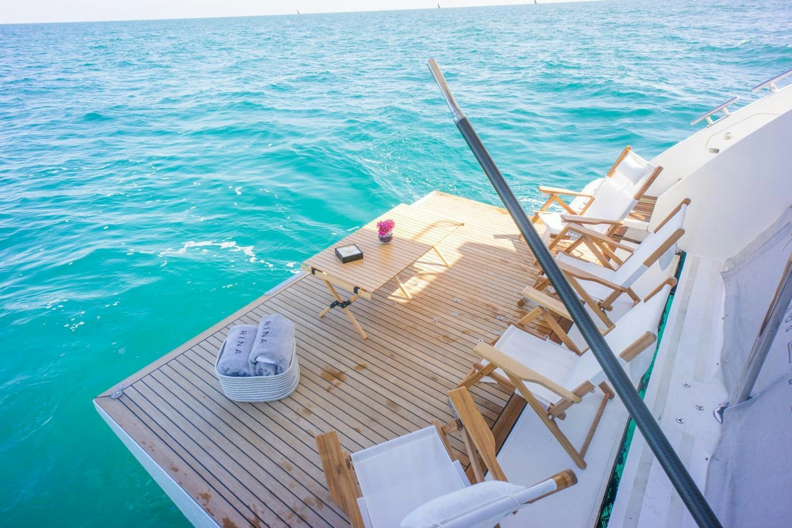 a boat on the water aboard RINA Yacht for Sale